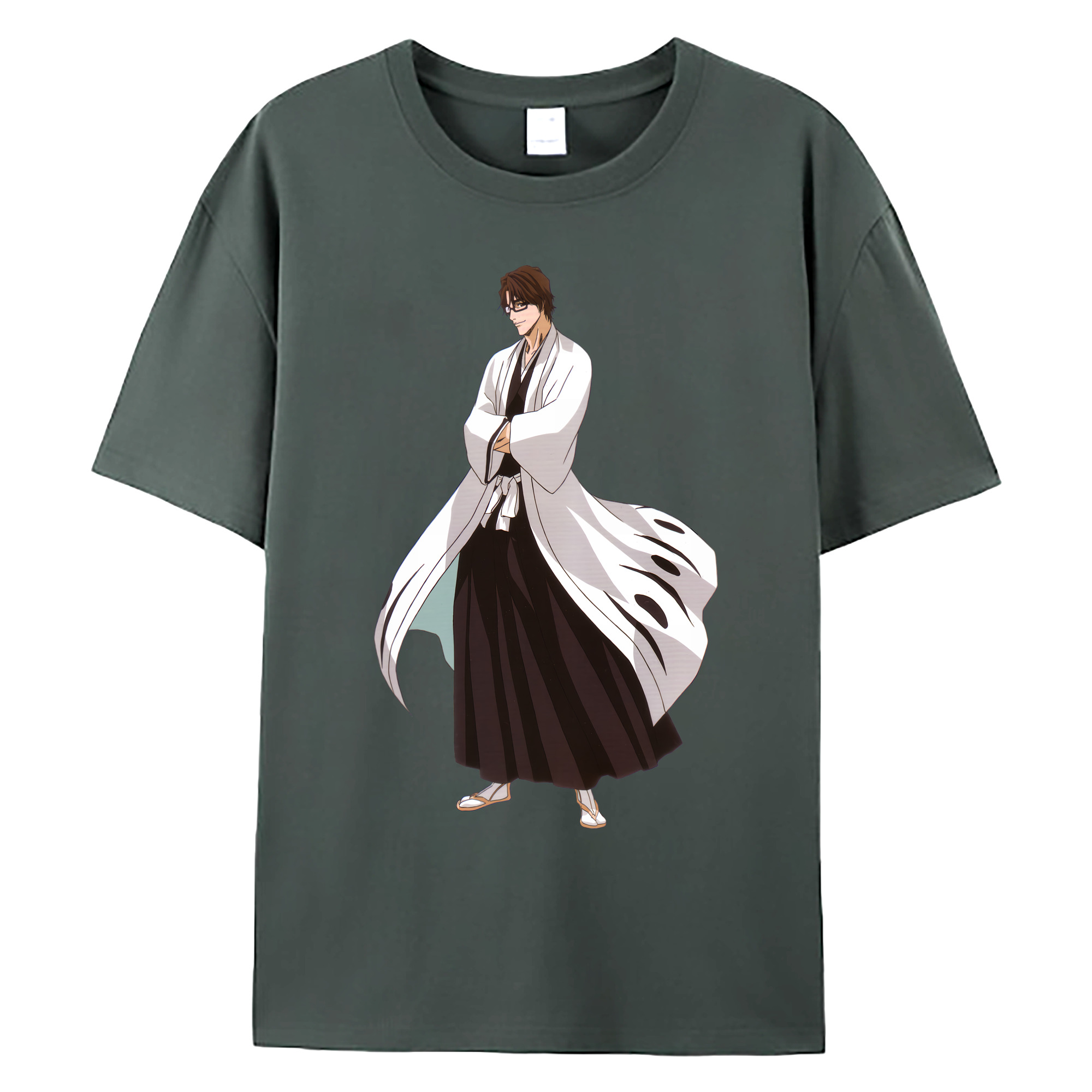 （画像用） ブリーチ 藍染 惣右介（あいぜん そうすけ） BLEACH Aizen Sousuke 綿100％ メンズ半袖Tシャツ｜肌触りやわらか＆通気性